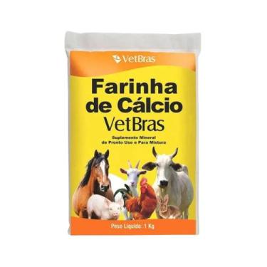Imagem de Suplemento Farinha De Cálcio 1kg Aves-Bovinos-Suínos VetBras