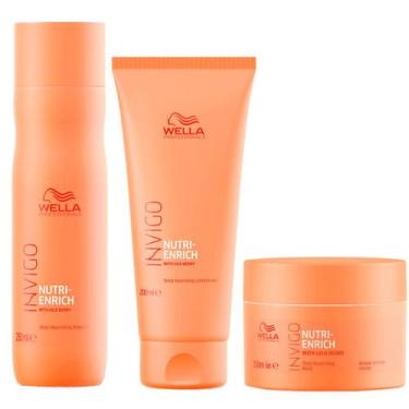 Imagem de Wella Invigo Nutri-Enrich Shampoo 250ml, Condicionador 200ml e Máscara