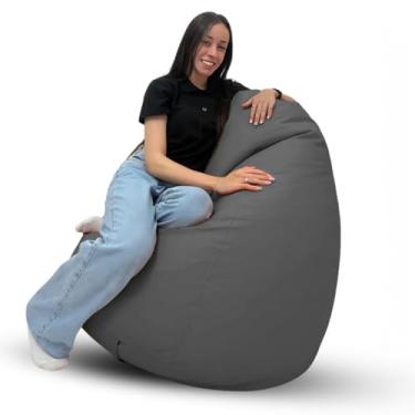 Imagem de Puff Pêra Cheio C/Enchimento Decoração Conforto Eventos Gigante (Cinza)