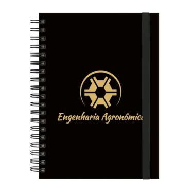 Imagem de Caderno Colegial Plus 12 Matérias Profissões Engenharia Agronômica (Preto e Gold)