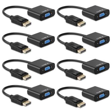 Imagem de Adaptador DisplayPort para VGA Ankey banhado a ouro, pacote com 8