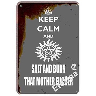 Imagem de Placa de metal vintage super natural S impressão de placa grossa, Farmhouseationfriends programa de TV cozinha pub loja decoração homem caverna placa S-4 decoração arte de parede placa retro placa de