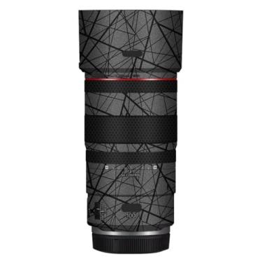 Imagem de Adesivo para câmera 100 2.8 com tampa de lente antiarranhões para Canon RF 100 mm F2.8 Película protetora macro decalque (cinza cruzado)