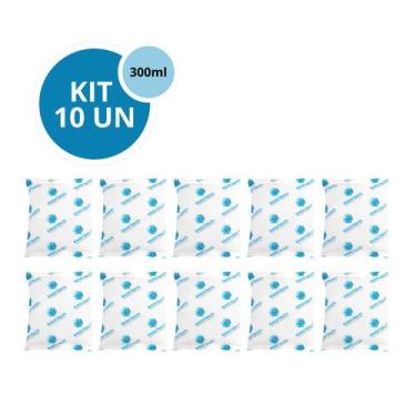 Imagem de Kit 10 Gelo Gel Bolsa Artificial Reutilizável Flexível Compressa 300g 