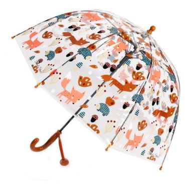 Imagem de Guarda-chuva infantil MRTLLOA Fox & Hedgehogs Clear Bubble 99cm