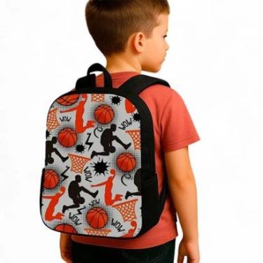 Imagem de Mochila Escolar Média Infantil 10 Litros Nylon Reforçada Desenho Versátil Passeio Basquete-Masculino