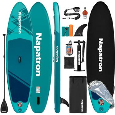 Imagem de 10 pés Prancha Inflável Stand Up Paddle,Largura de 32 polegadas SUP Premium para Pesca com Kit Completo, Cobertura Protetora Solar, Jovens e Adultos (Rápido/verde azul 10''x32''x6'')