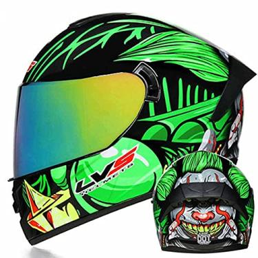 Imagem de TRIPERSON Capacete de motocicleta completo aprovado pelo DOT para motocicleta, ciclomotor de rua, capacete de acidente, masculino e feminino (óculos de cor, GG)