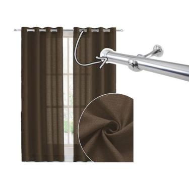 Imagem de Cortina Sala 3m Com Varão 2m Incluso Kit Completo Tecido Rústico - Arm