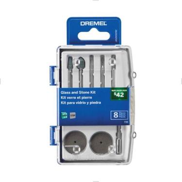 Imagem de Kit 735 para vidro e pedra rotativo 8 peças Dremel