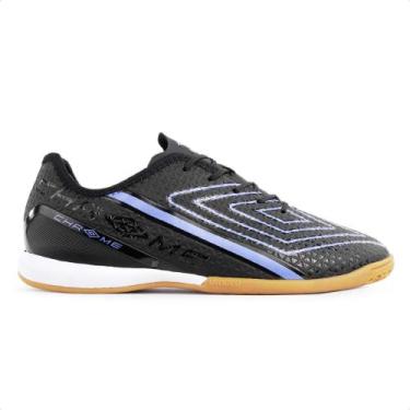 Imagem de Chuteira Futsal Umbro Chrome Masculina, 42, Preto, Azul