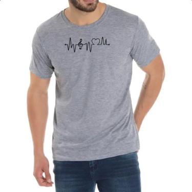 Imagem de Camiseta Cinza Batimento cardiaco musica - Alearts, G