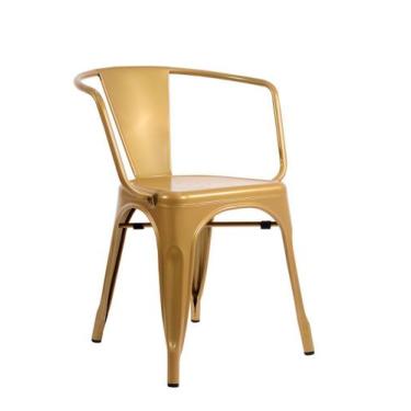 Imagem de Cadeira Tolix Com Braços - Cor Dourada - shopshop