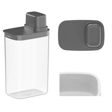 Imagem de Dispenser Pote Hermético 2,3L com Medidor Porta Mantimentos Cereais Arroz Feijão Ou - Preto