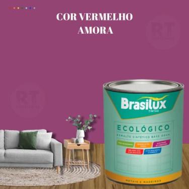 Imagem de Esmalte Sintético Brasilux Base Água Ecologico Cor Vermelho 800ML Bril