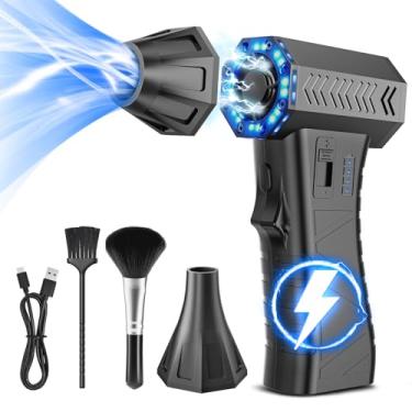 Imagem de Espanador de ar comprimido - Espanador de ar elétrico super potente de 30.0000 RPM, velocidade do vento variável máx. 200 g, mini soprador de poeira para computador, teclado, exterior, casa e carro