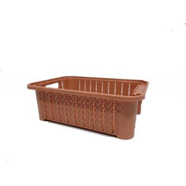 Imagem de Cesto Organizador Empilhável - TF Solados, Marrom