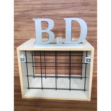 Imagem de Nicho Garrafeiro Adega Vinho Mdf E Ferro 45x35x30cm Branco - B&D Arte 