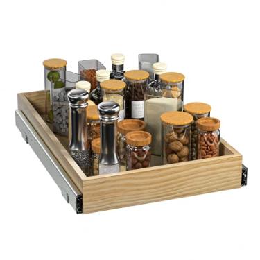 Imagem de Gavetas de puxar para armários, organizadores de casa de fechamento macio com escorregadores resistentes, prateleiras de despensa montadas acabadas, para cozinha doméstica (35 x 53 cm)