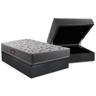 Imagem de Cama Box Baú Casal: Colchão Anatômico Herval D28 / AG65 Black + Base C