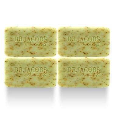 Imagem de DR.JACOBS NATURALS Castile Sabonete em barra de 142 g para rosto e corpo Loofah triplamente moído vegano (mojito de pepino macio) (pacote com 4)