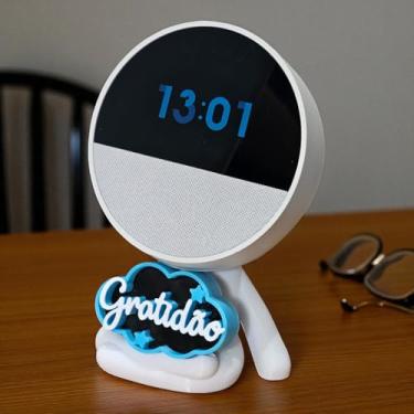 Imagem de Suporte Alexa Echo Spot Escultura Robert Plaquinha Gratidão e outros. Decoração criativa, música, som, stand de mesa Amazon