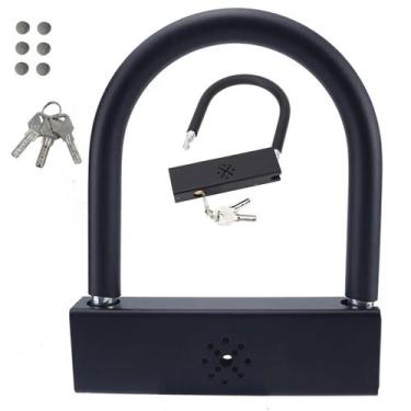 Imagem de Cadeado Trava de Moto com Alarme Anti Furto Bike Bicicleta Motocicleta