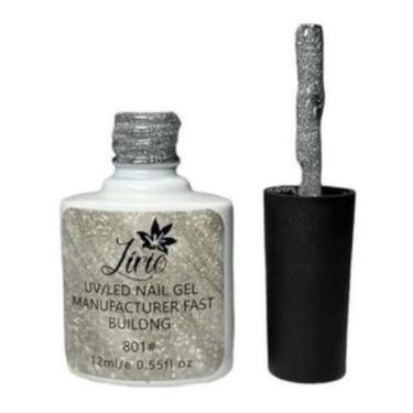 Imagem de Esmalte Gel Lirió Unha Profissional Gritter Prata Refletivo