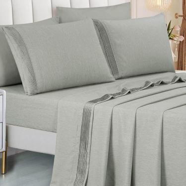 Imagem de Cama Posta Queen Lizzie 300 Fio Lençol Luxo 100% Algodao