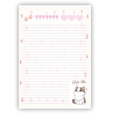 Imagem de Refil de fichário 80 folhas universitário Gata Mia pautado decorado
