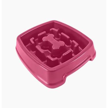 Imagem de Comedouro Lento Anti-Stress para Cães e Gatos | Comedouro Interativo Educativo Funcional Labirinto Pet | Resistente, Atóxico e Lavável (Rosa, 650ml)