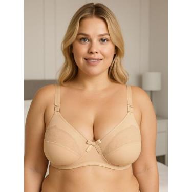 Imagem de Sutiã Plus Size sem Bojo Reforçado Sustentação de Cetinete Resistente-