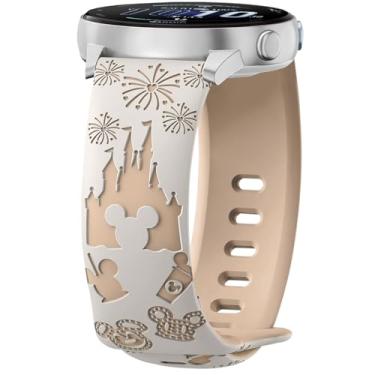 Imagem de CeiLarv Pulseira de relógio de 20 mm para Garmin Vivoactive 6/Vivoactive 5/Forerunner 165 Music/Vivomove Trend/Approach S44/Approach S50, pulseira de silicone respirável e confortável - Starlight