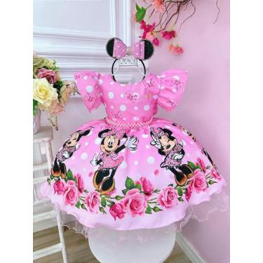 Imagem de Vestido Minnie Florido de Rosas com Pérolas para Festas - Fabuloso Ate