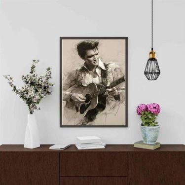 Imagem de Quadro Decorativo Arte Elvis Presley - Violão 45X34Cm