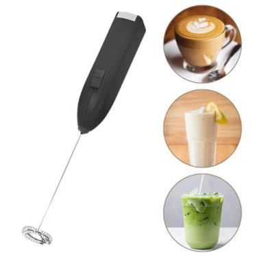 Imagem de Mini Mixer Misturador de Bebidas Ovos Com 2 Pilhas Portátil Aço Inoxid