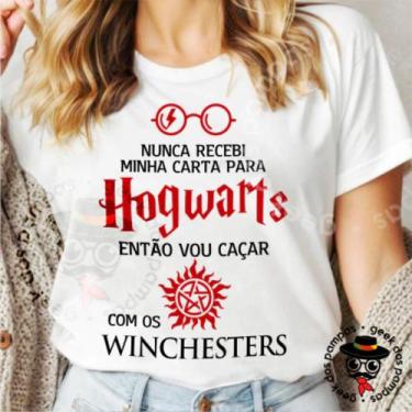 Imagem de Camiseta Caçar com Winchesters - Mina Store, Branco, G1