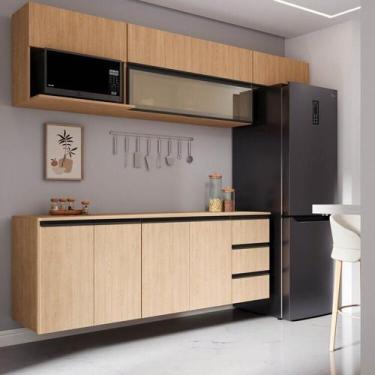 Imagem de Cozinha Modulada 6 Peças 4 Aéreos 2 Balcões Nara CabeCasa MadeiraOrigi