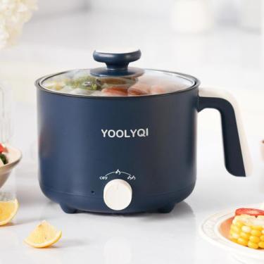 Imagem de Fogão elétrico de ramen Hot Pot YOOLYQI 1.5L portátil azul
