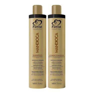 Imagem de Kit Shampoo e Condicionador Mandioca Force Cosméticos 500ml Manutenção