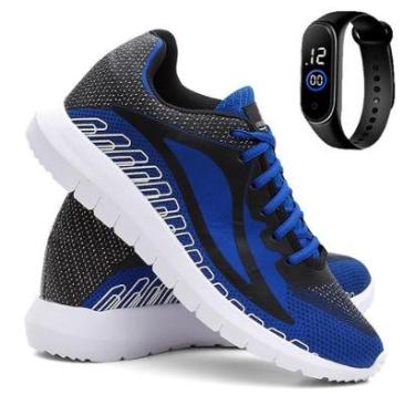 Imagem de Kit Tênis de Academia e Corrida Masculino Esporte Super Leve E Relógio-Masculino