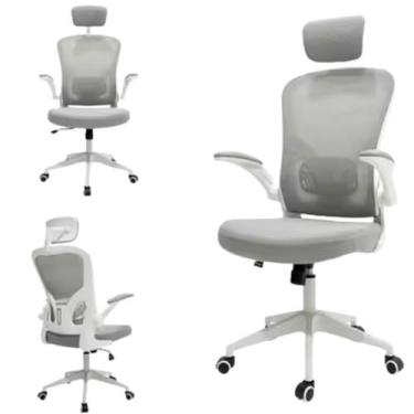 Imagem de Cadeira De Escritório Ergonômica Giratoria Ajuste Lombar Tecido Respir