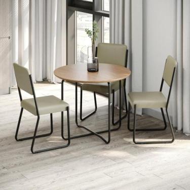 Imagem de Conjunto 2 Cadeiras de Jantar Next Tecido Revest Sintético Est.Preta -