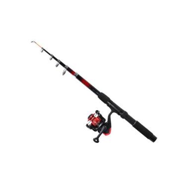 Imagem de Vara de pesca + carretel + 1 fio de nylon para pesca 2,10 m - Lightbek