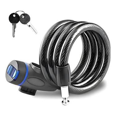 Imagem de Trava Segurança Cadeado Para Bicicleta Com Suporte Chave
