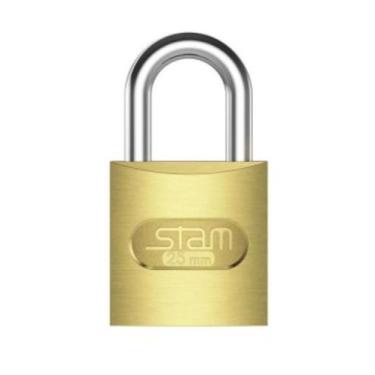 Imagem de Cadeado Zamac Latonado E Coat 25mm Segurança Nivel 2 Stam Cor Dourado