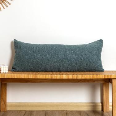 Imagem de JoraLion 35,56 x 91,44 cm Neutro Boucle Capa de almofada lombar longa azul empoeirado capa de almofada macia aconchegante para sofá cama sala de estar decoração de casa, pacote com 1 (apenas capa)