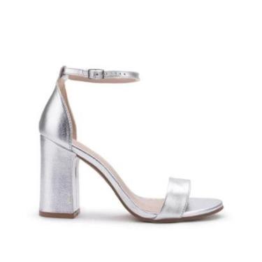 Imagem de Sandália Feminina Salto Alto Lia Line 2318V25.71676 Prata-Feminino
