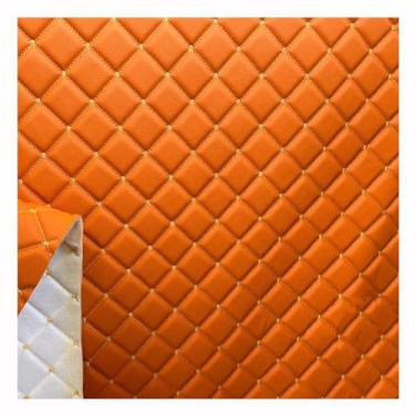 Imagem de Tecido de couro sintético sintético de couro sintético sintético de vinil para costura de artesanato DIY, reparo de sofá, capa de assentos, material de bolsa de mão (laranja 2,1,6 x 3m)