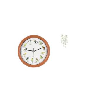 Imagem de Fenteer Relógio de Parede com Pássaros Cantores, Trepadeiras Penduradas, Folhas de Plantas Verdes, Adesivo de Parede, Relógios de Parede Decorativos E Mural D